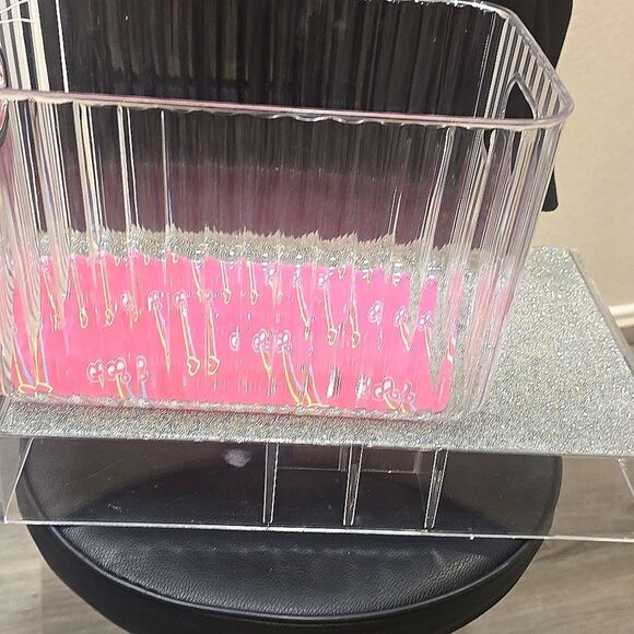 Barbie Logo Heart Ribbed Transparent Storage Bin w/Handles - Picture 11 of 13